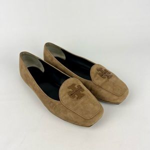 EUC - Tory Burch Fitz Suede Logo Loafer River Rock 8